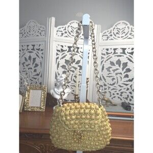 Beaded Vintage JANA Japan Purse Clean Interior Beige Color Handbag